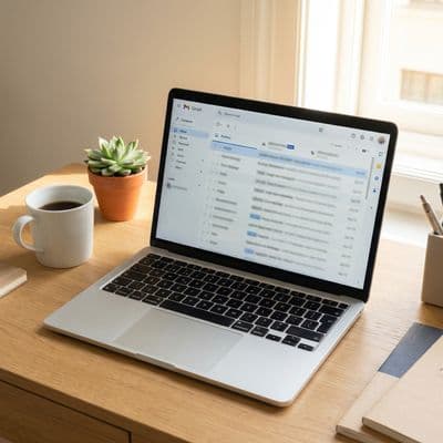 Angebote per E-Mail auf dem Laptop